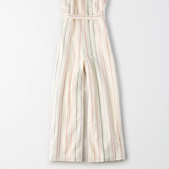 American Eagle V-Neck Striped Jumpsuit - Picture 4 of 10